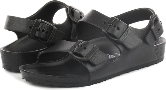 Czarne buty dziecięce letnie Birkenstock na rzepy