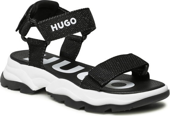 Czarne buty dziecięce letnie Hugo Boss