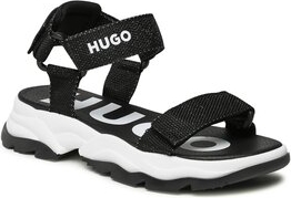 Czarne buty dziecięce letnie Hugo Boss na rzepy