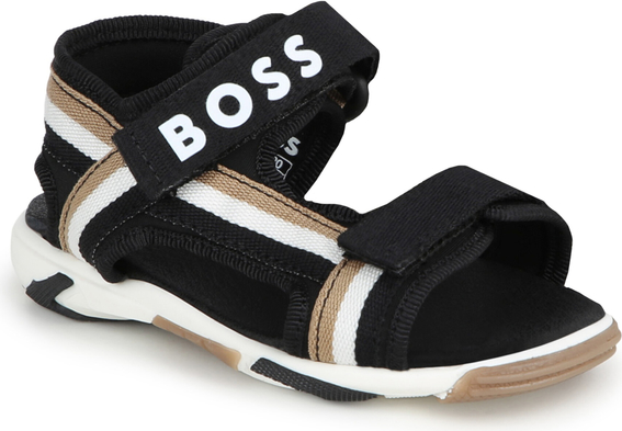 Czarne buty dziecięce letnie Hugo Boss na rzepy