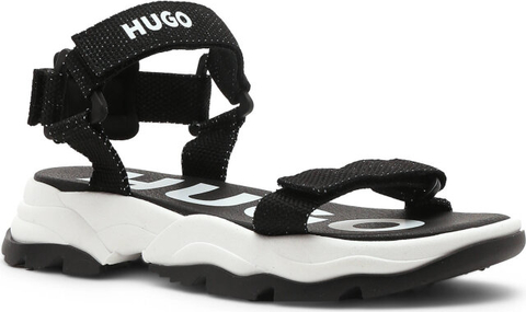 Czarne buty dziecięce letnie Hugo Kids na rzepy