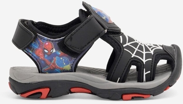 Czarne buty dziecięce letnie Spiderman na rzepy