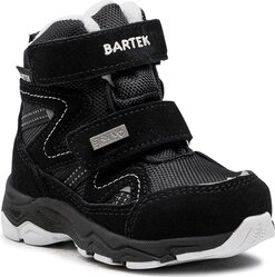 Czarne buty dziecięce zimowe Bartek na rzepy