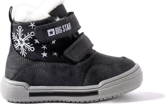 Czarne buty dziecięce zimowe Big Star na rzepy