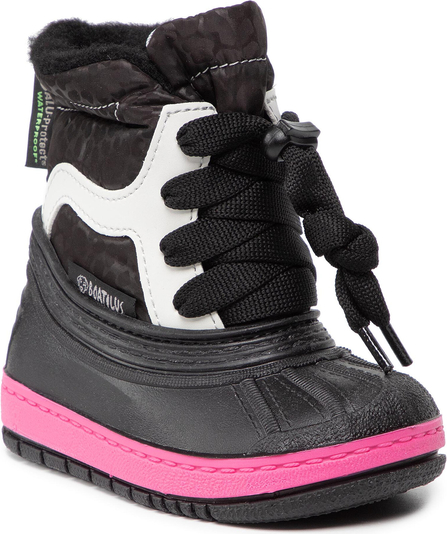 Czarne buty dziecięce zimowe Boatilus sznurowane