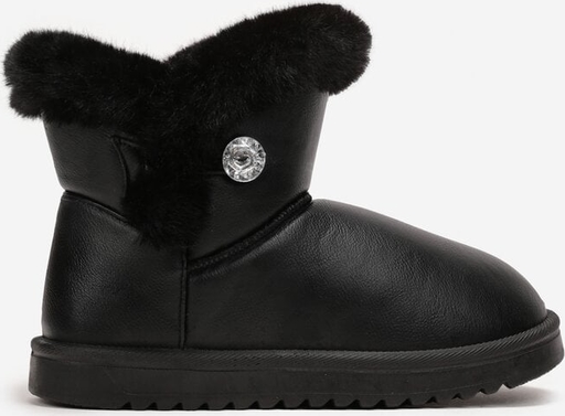 Czarne buty dziecięce zimowe born2be