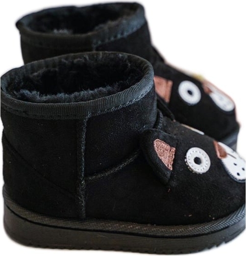 Czarne buty dziecięce zimowe ButyModne