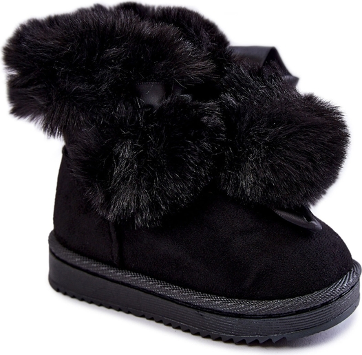 Czarne buty dziecięce zimowe Fr1