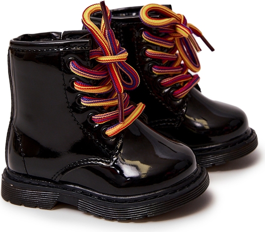 Czarne buty dziecięce zimowe Fr1 sznurowane