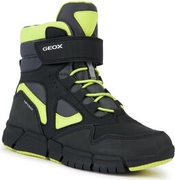 Czarne buty dziecięce zimowe Geox dla chłopców