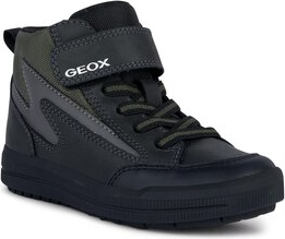 Czarne buty dziecięce zimowe Geox sznurowane