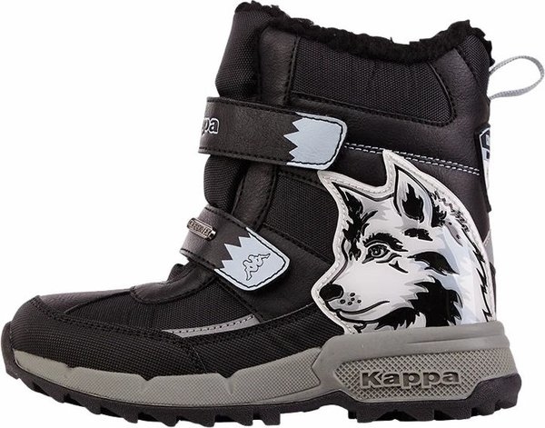 Czarne buty dziecięce zimowe Kappa na rzepy