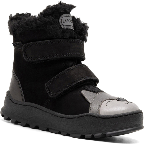 Czarne buty dziecięce zimowe Lasocki Kids na rzepy