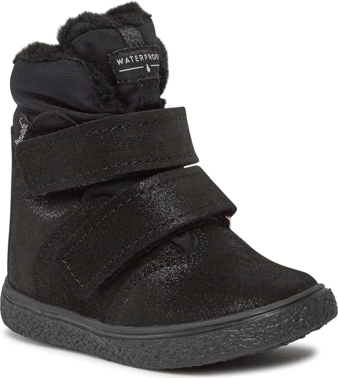 Czarne buty dziecięce zimowe Mrugała na rzepy