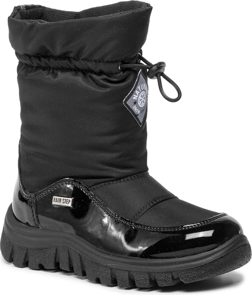 Czarne buty dziecięce zimowe Naturino sznurowane