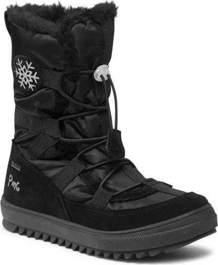 Czarne buty dziecięce zimowe Primigi sznurowane z goretexu