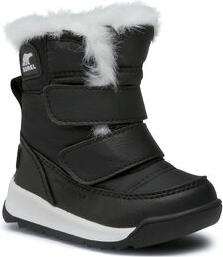 Czarne buty dziecięce zimowe Sorel na rzepy