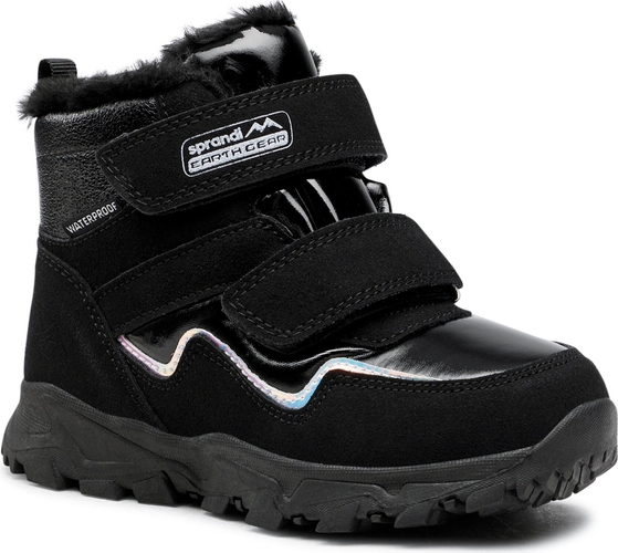 Czarne buty dziecięce zimowe Sprandi na rzepy