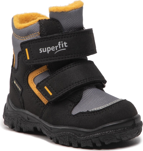 Czarne buty dziecięce zimowe Superfit z goretexu na rzepy