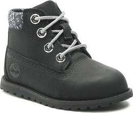 Czarne buty dziecięce zimowe Timberland sznurowane
