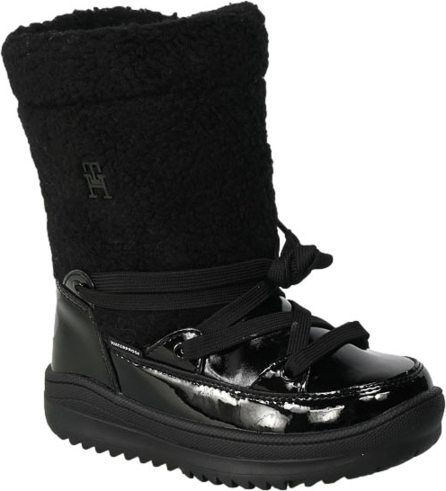 Czarne buty dziecięce zimowe Tommy Hilfiger