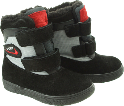 Czarne buty dziecięce zimowe Zarro na rzepy