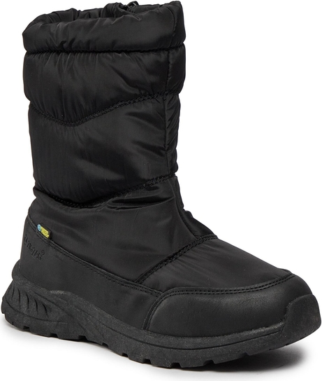 Czarne buty dziecięce zimowe Zigzag dla chłopców