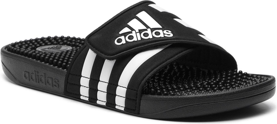 Czarne buty letnie męskie Adidas ze skóry ekologicznej