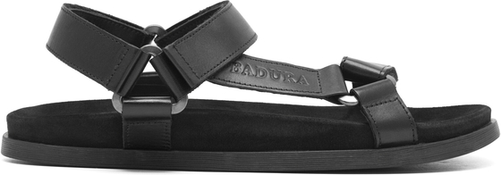 Czarne buty letnie męskie Badura w stylu casual na rzepy