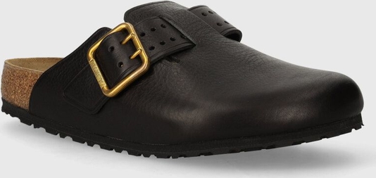 Czarne buty letnie męskie Birkenstock w stylu casual ze skóry