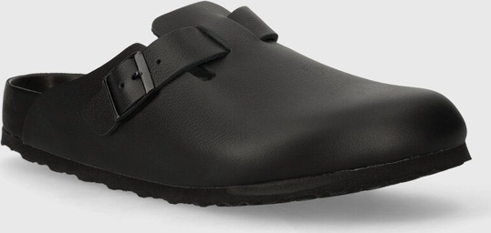 Czarne buty letnie męskie Birkenstock ze skóry w stylu casual