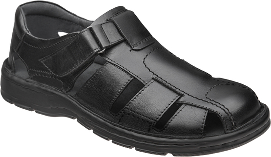 Czarne buty letnie męskie Comfortabel na rzepy