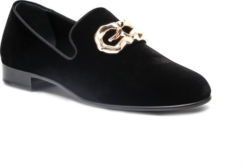 Czarne buty letnie męskie Giuseppe Zanotti z klamrami w stylu casual