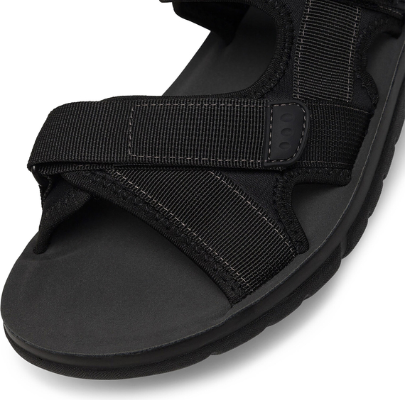 Czarne buty letnie męskie Lanetti w stylu casual na rzepy