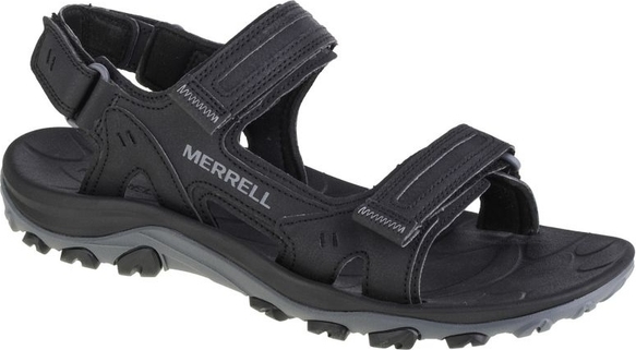 Czarne buty letnie męskie Merrell z tkaniny w sportowym stylu na rzepy