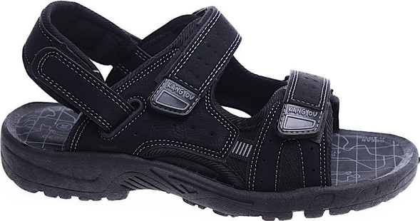 Czarne buty letnie męskie Pantofelek24 na rzepy