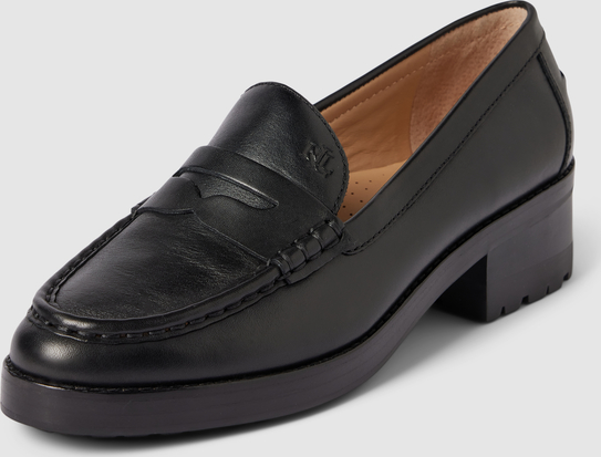 Czarne buty Ralph Lauren z płaską podeszwą