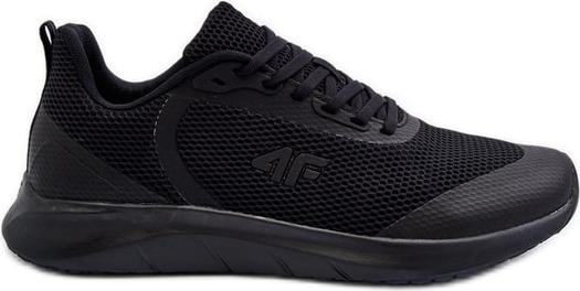 Czarne buty sportowe 4F sznurowane w sportowym stylu
