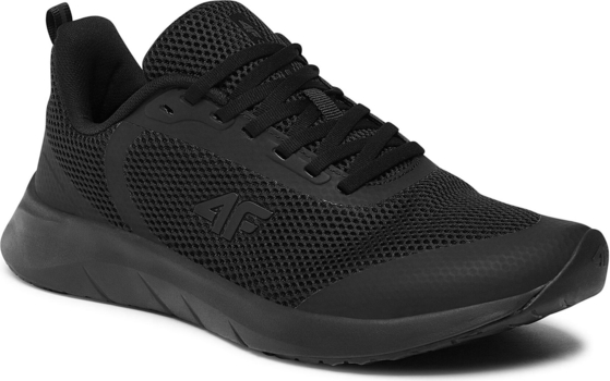 Czarne buty sportowe 4F sznurowane w sportowym stylu