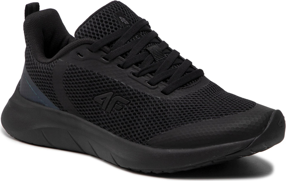Czarne buty sportowe 4F w sportowym stylu z płaską podeszwą