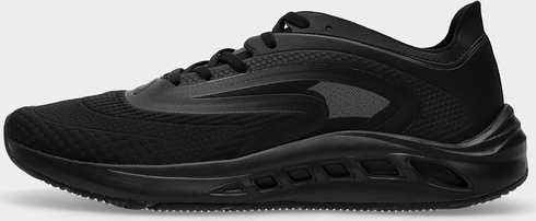 Czarne buty sportowe 4F z płaską podeszwą w sportowym stylu sznurowane