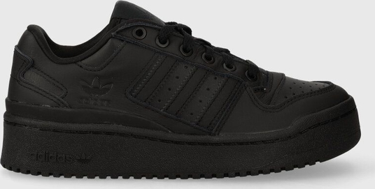 Czarne buty sportowe Adidas Originals w sportowym stylu ze skóry z płaską podeszwą