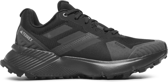 Czarne buty sportowe Adidas Performance sznurowane terrex w sportowym stylu