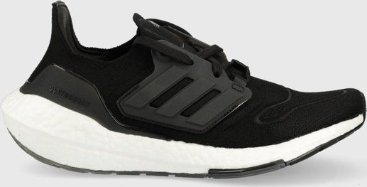 Czarne buty sportowe Adidas Performance sznurowane z płaską podeszwą ultraboost