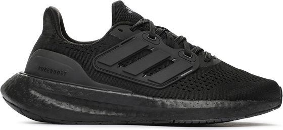 Czarne buty sportowe Adidas Performance sznurowane z płaską podeszwą w sportowym stylu