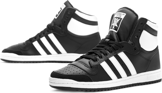 Czarne buty sportowe Adidas sznurowane ze skóry