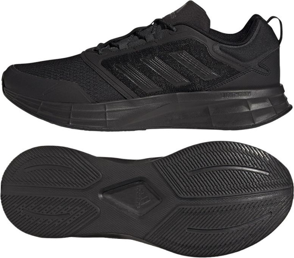Czarne buty sportowe Adidas w sportowym stylu sznurowane duramo