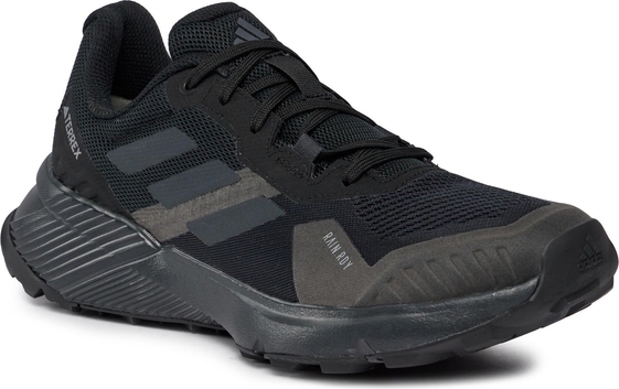 Czarne buty sportowe Adidas w sportowym stylu terrex sznurowane