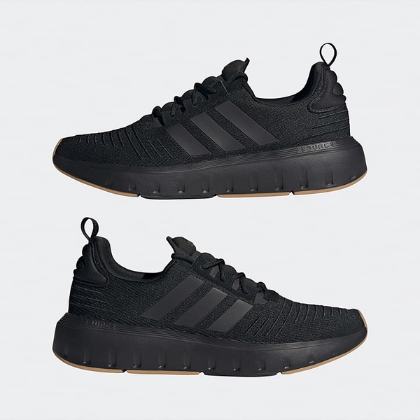 Czarne buty sportowe Adidas w sportowym stylu z tkaniny