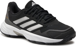 Czarne buty sportowe Adidas z płaską podeszwą sznurowane w sportowym stylu